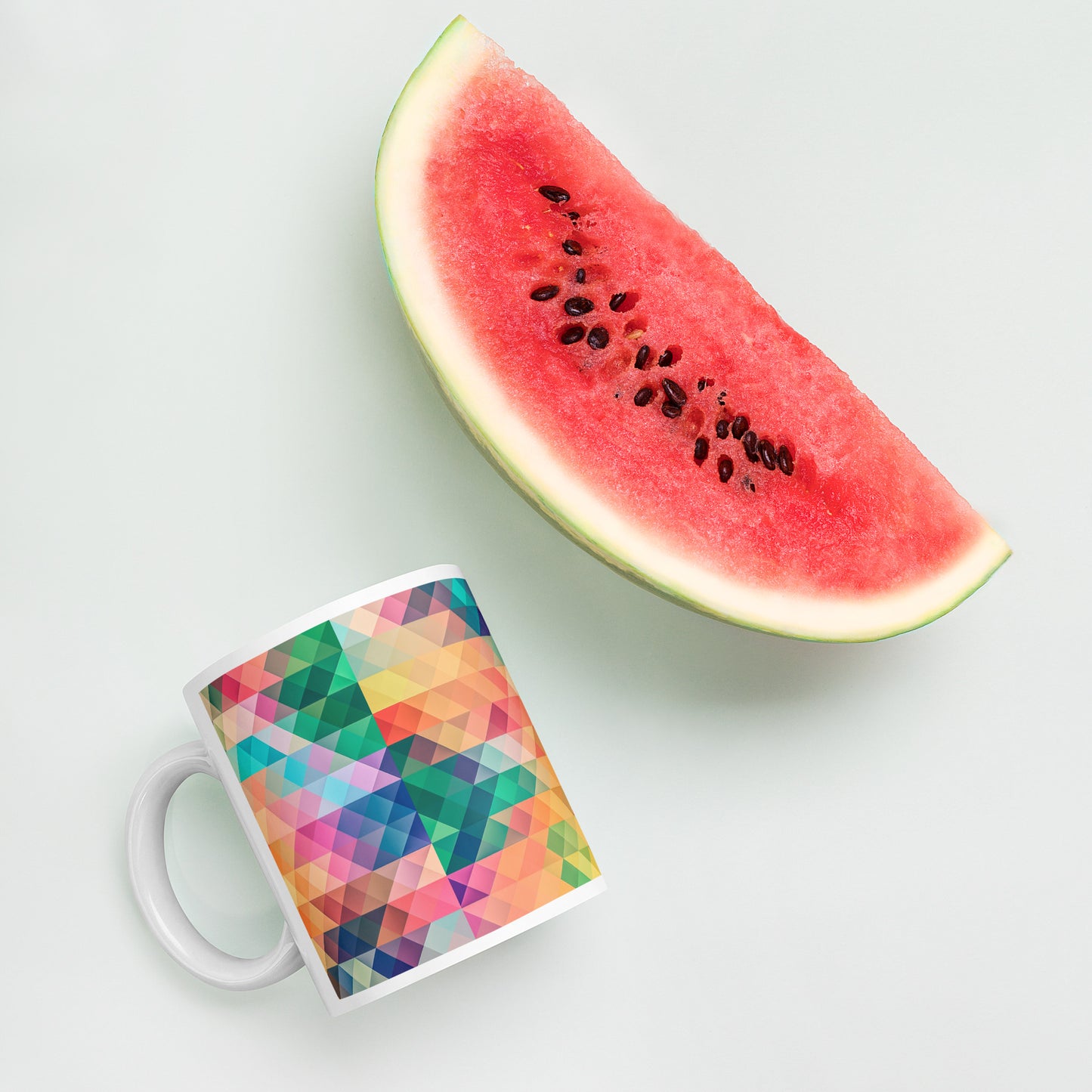 White glossy mug