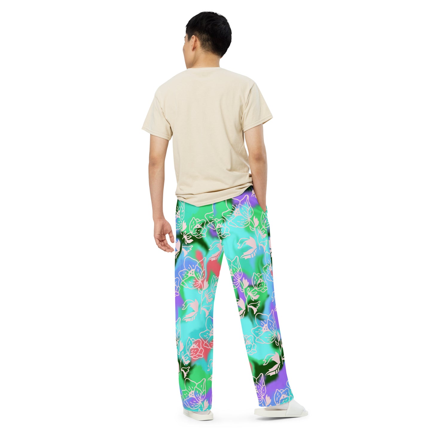 All-over print unisex wide-leg pants