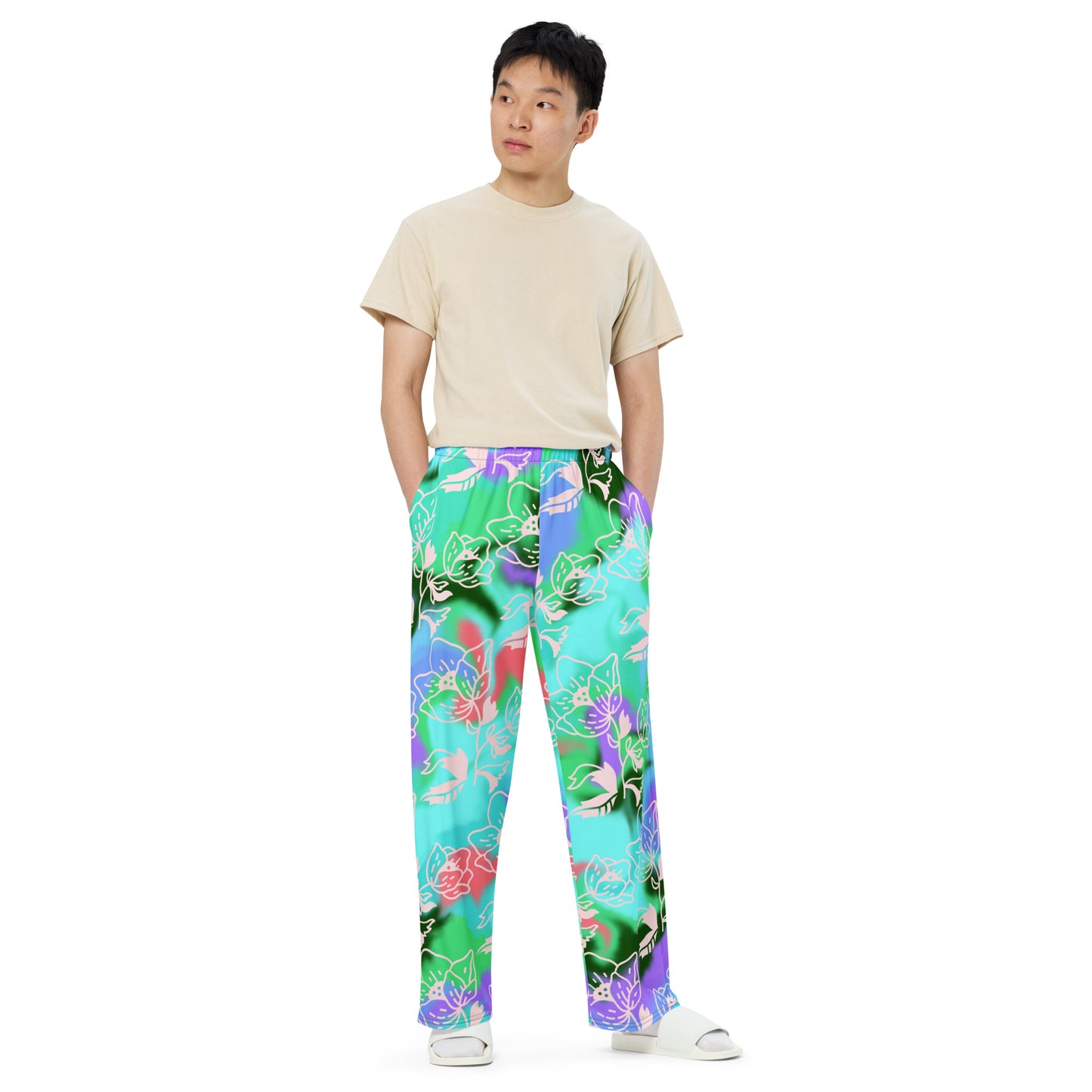 All-over print unisex wide-leg pants