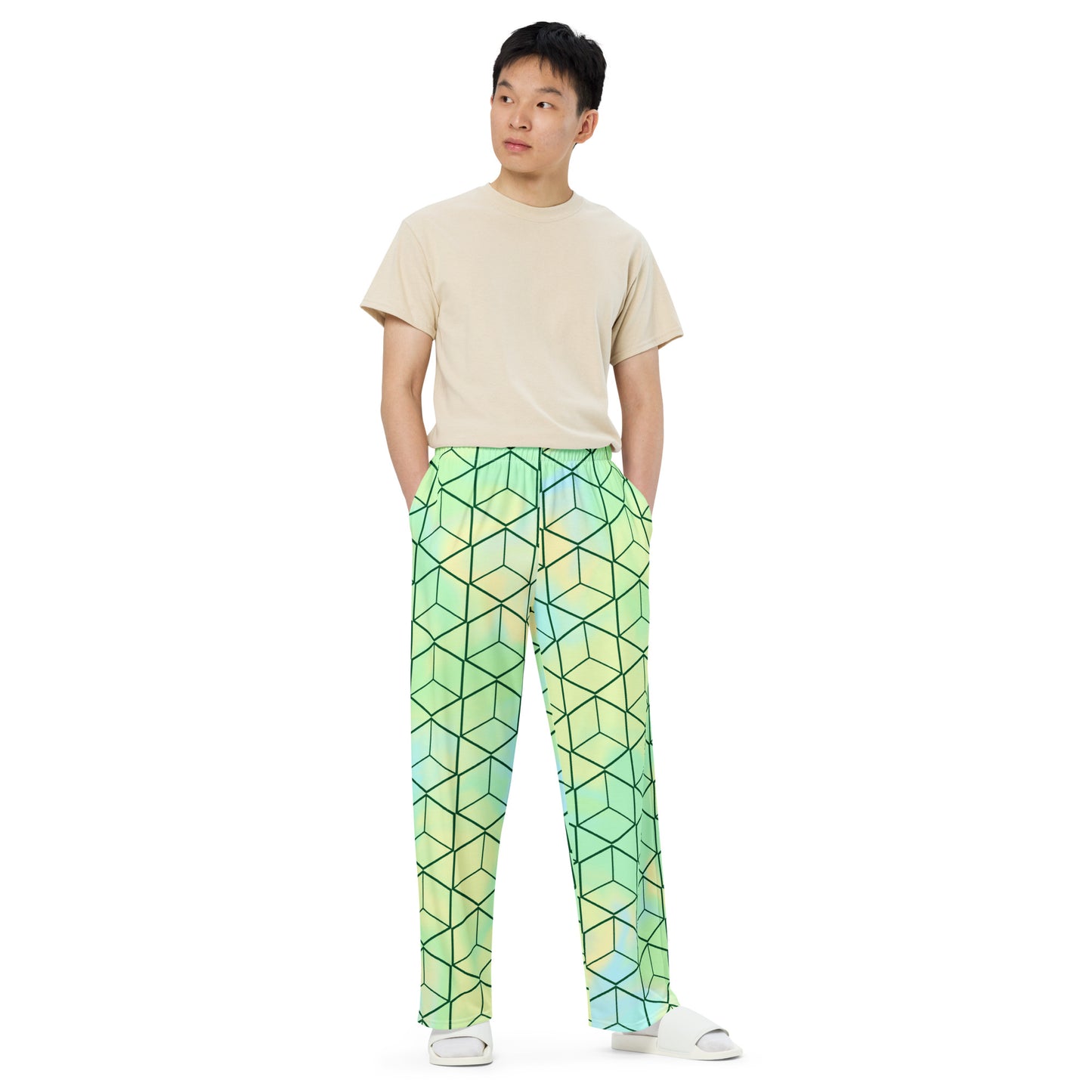 All-over print unisex wide-leg pants