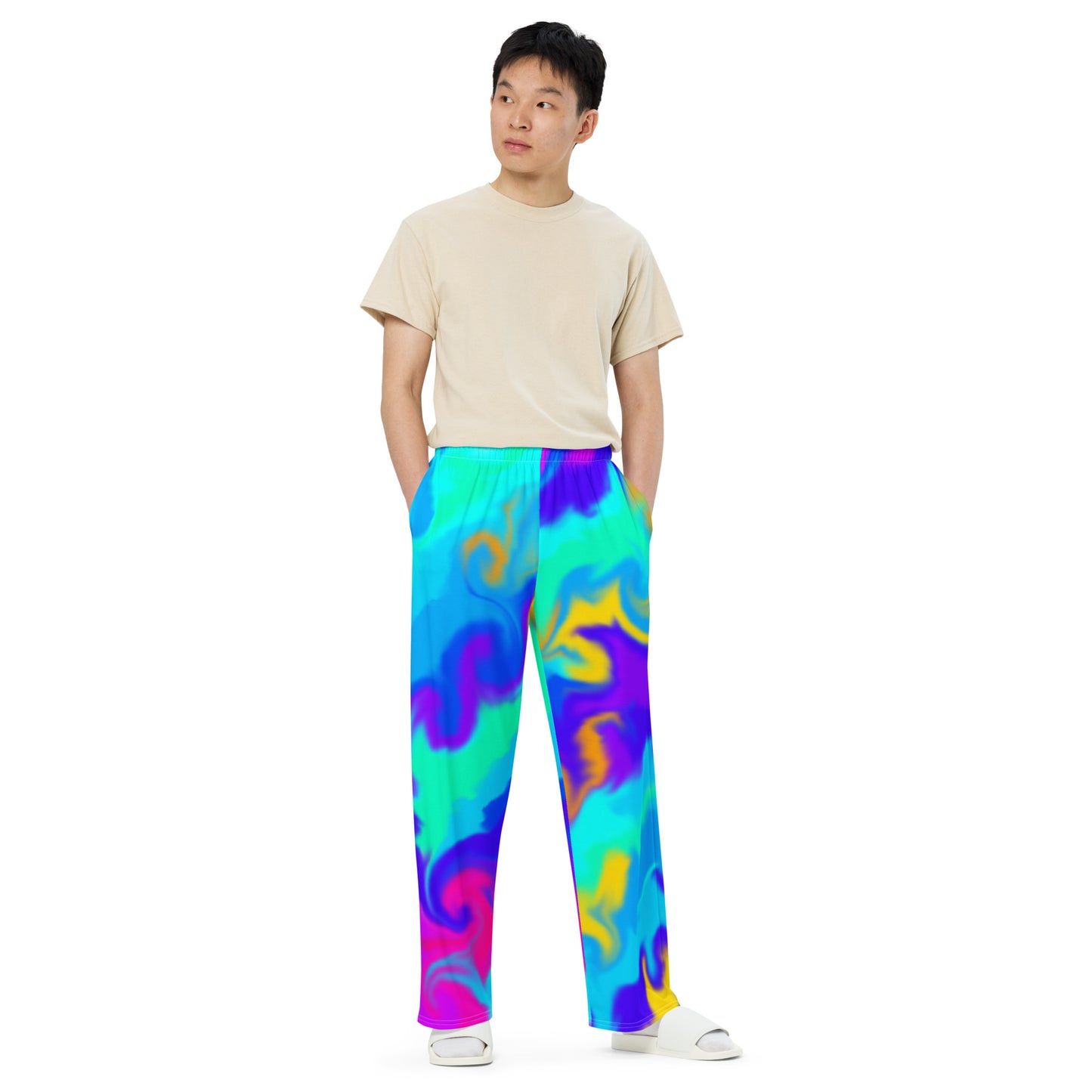 All-over print unisex wide-leg pants