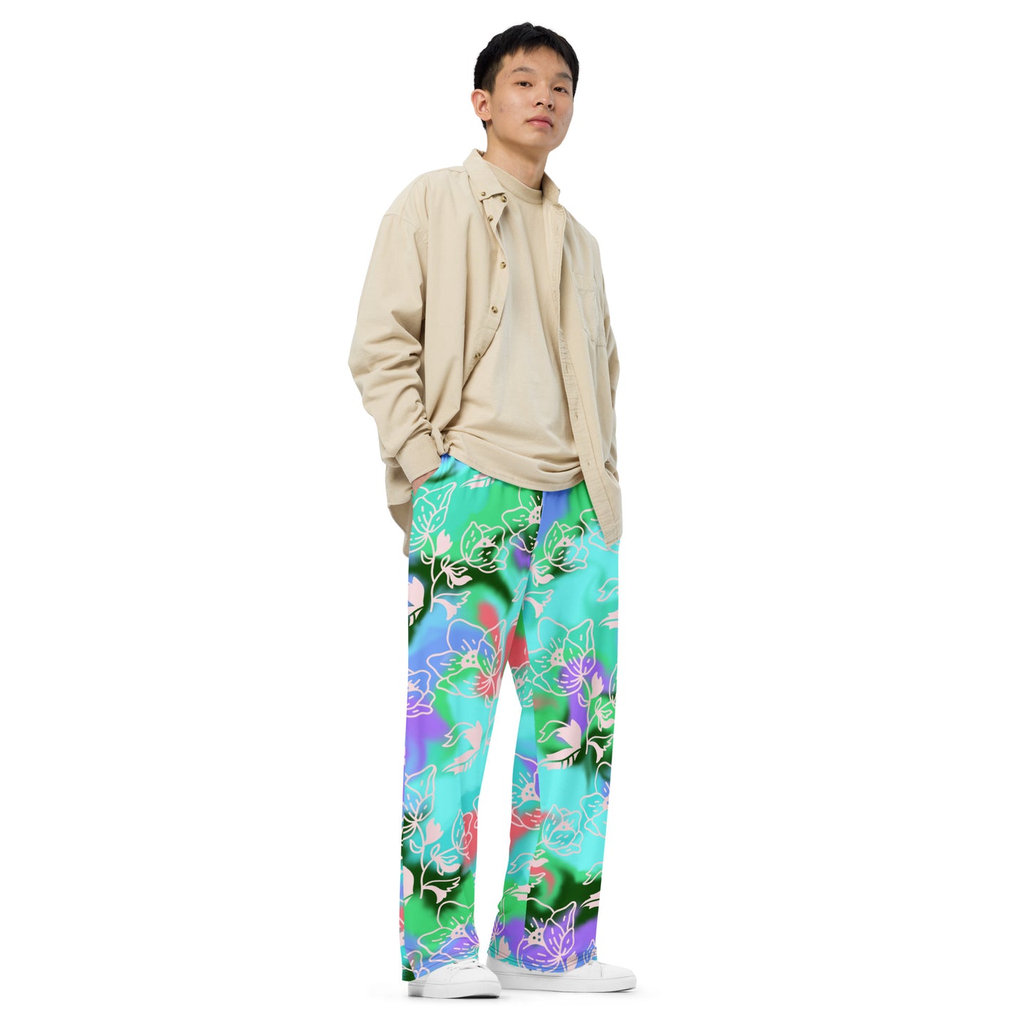 All-over print unisex wide-leg pants