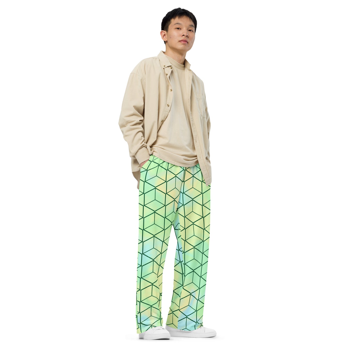 All-over print unisex wide-leg pants