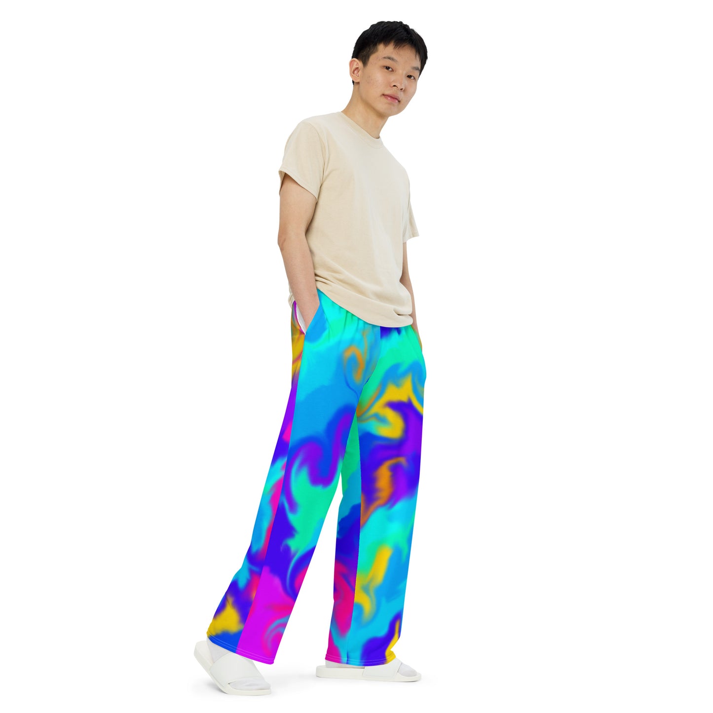All-over print unisex wide-leg pants