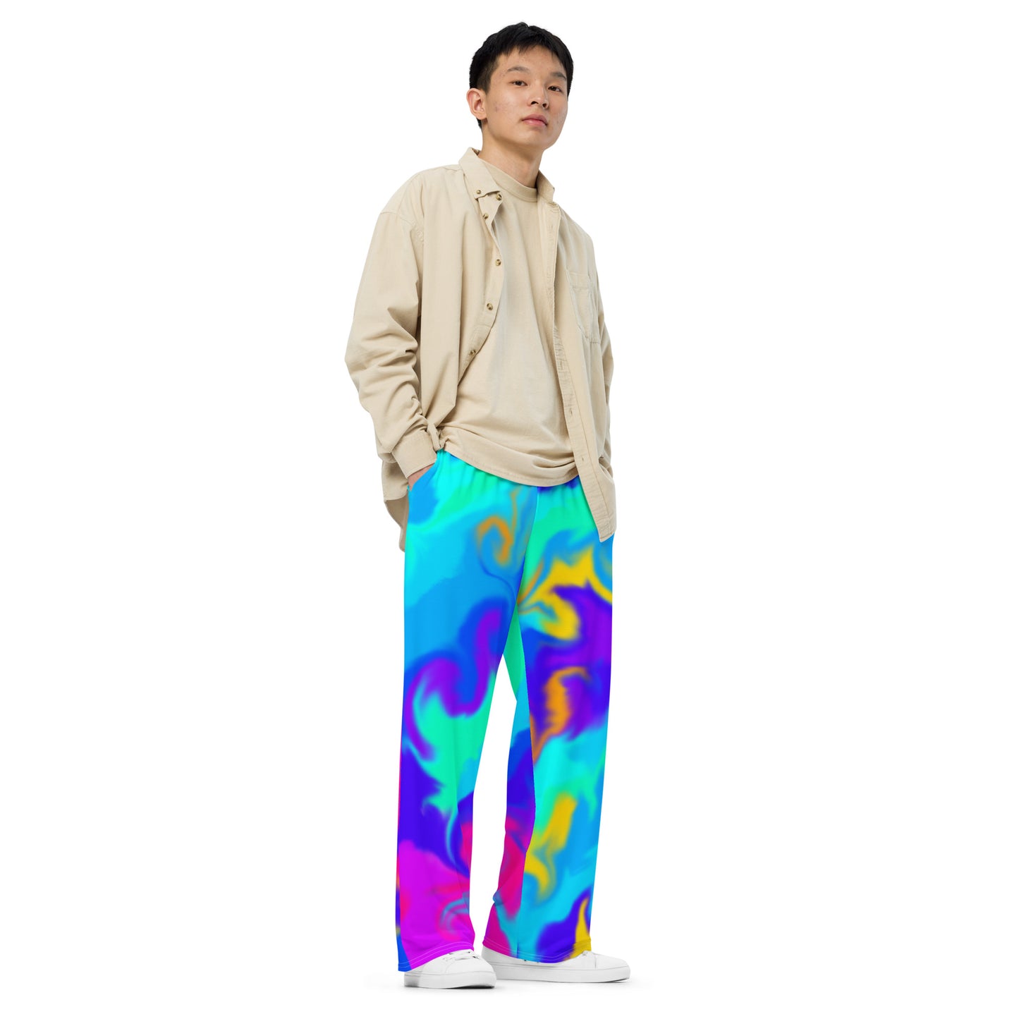 All-over print unisex wide-leg pants