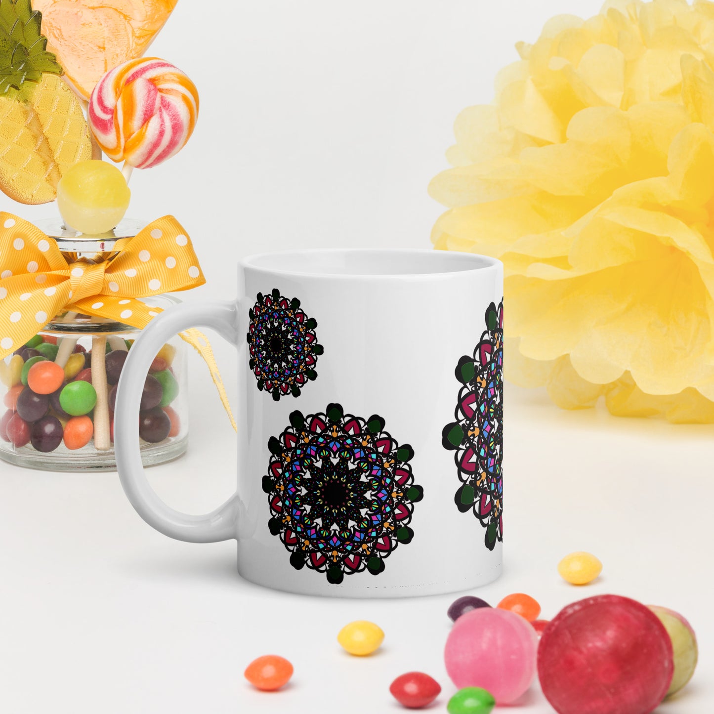 White glossy mug
