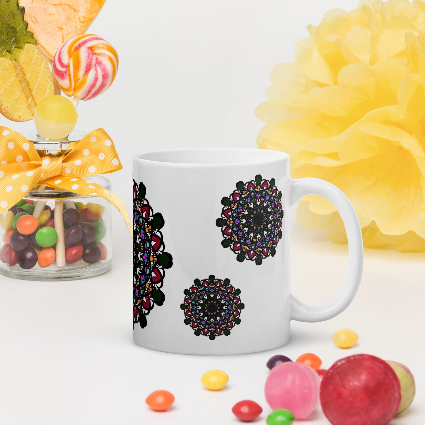 White glossy mug