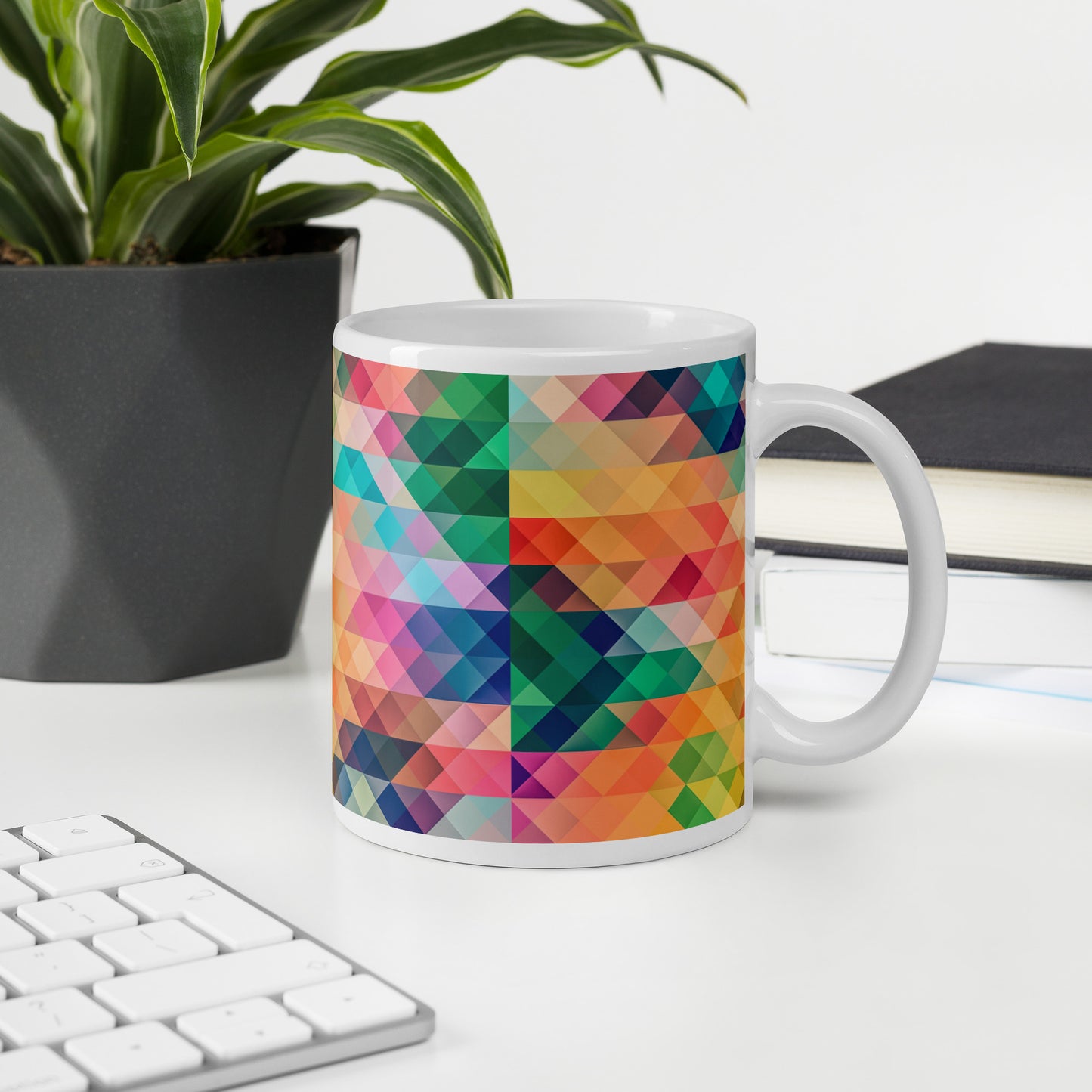 White glossy mug