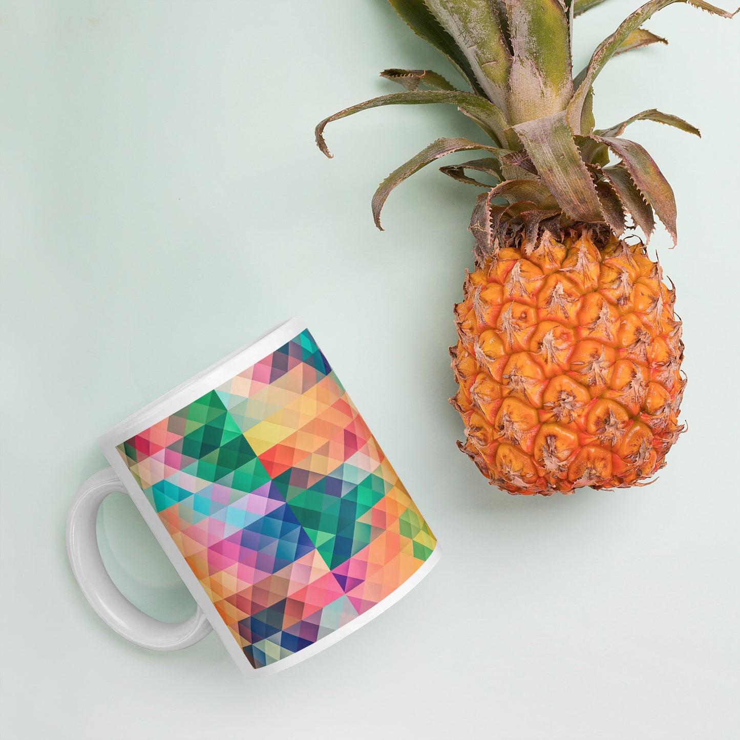 White glossy mug