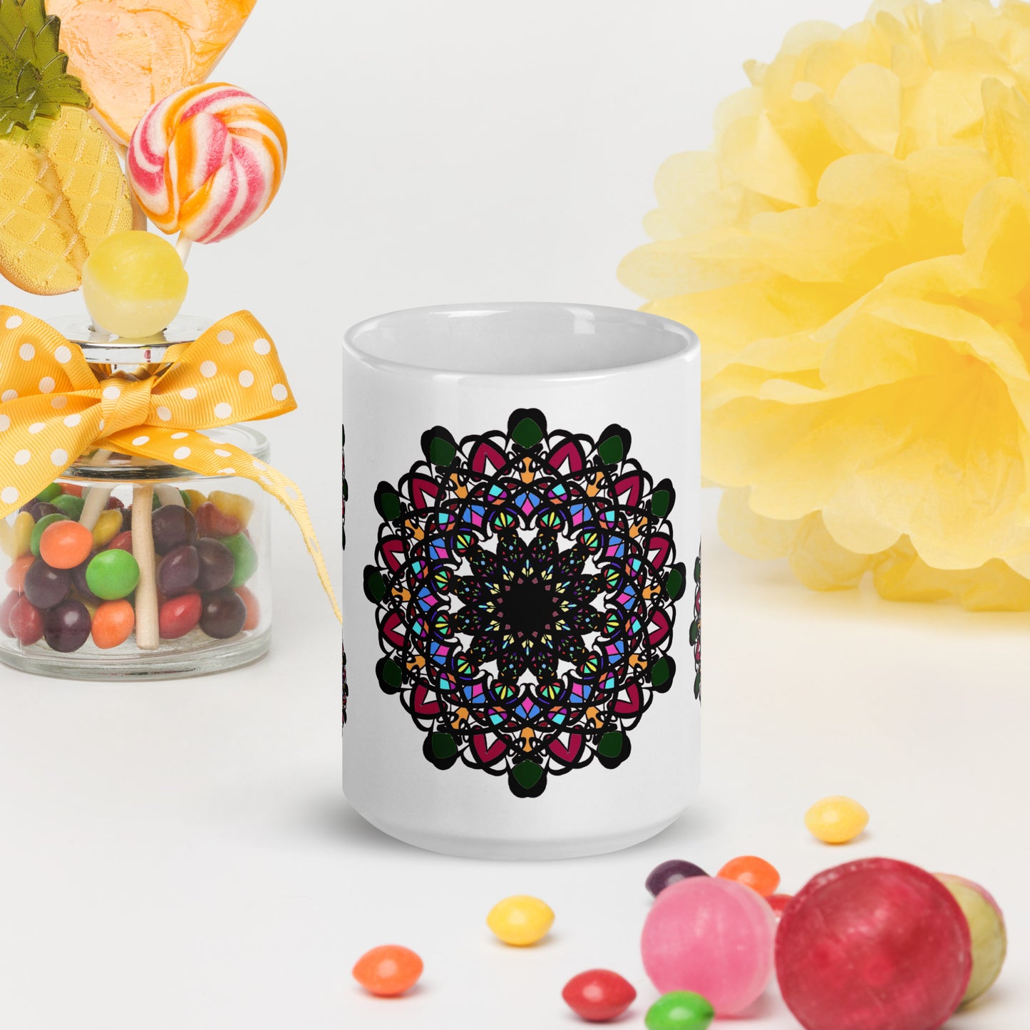 White glossy mug