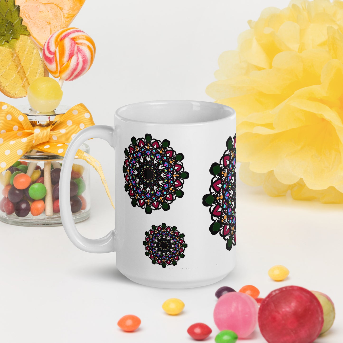 White glossy mug