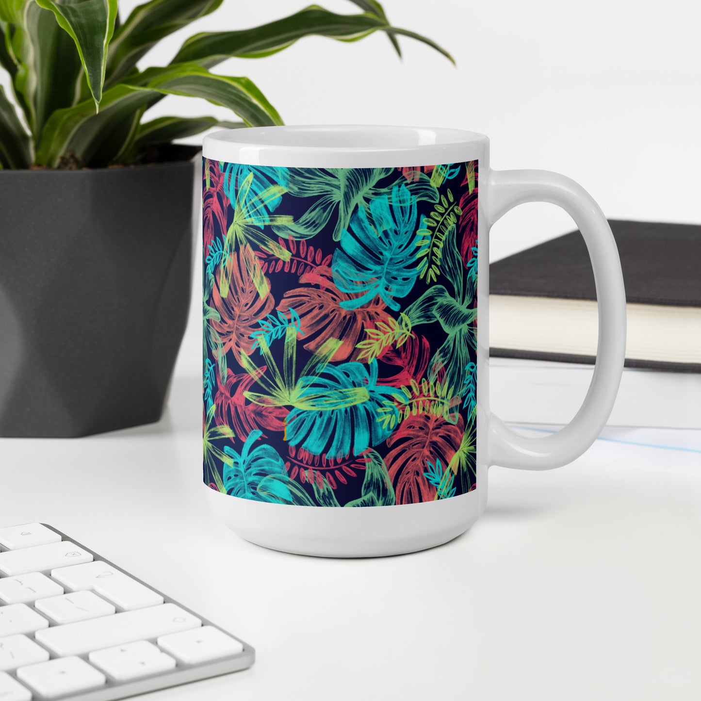 White glossy mug
