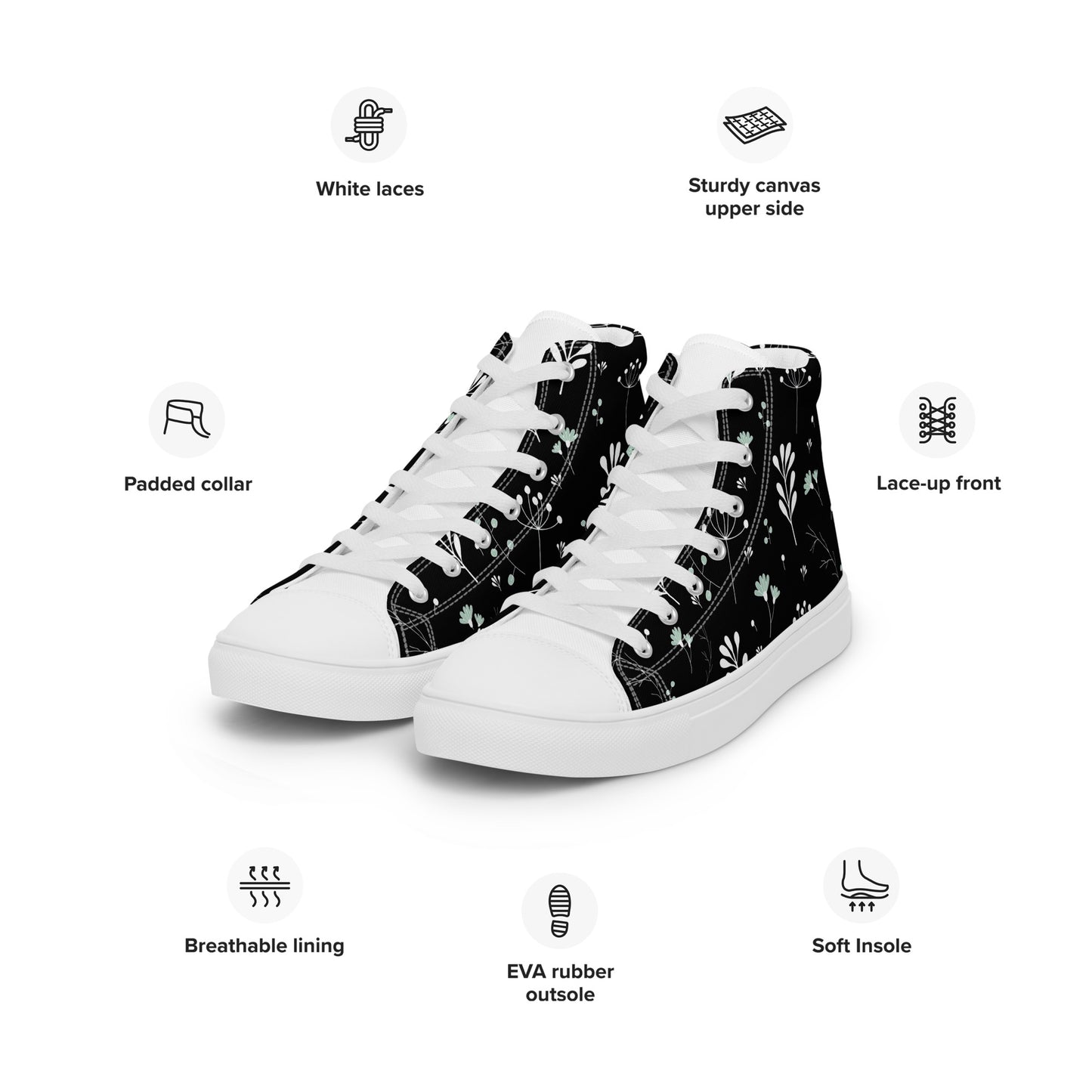 Women’s high top canvas shoes